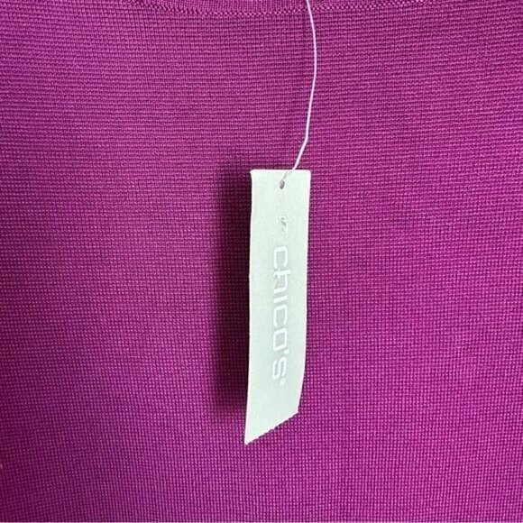 Chico’s TRAVELERS COLLECTIONSweater-Knit Top Plum Size Small - Picture 7 of 15